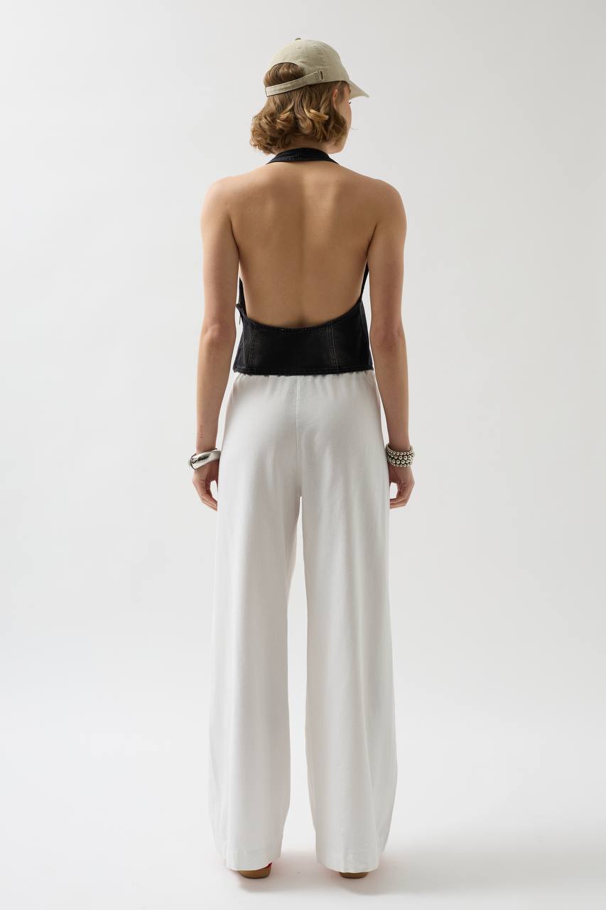 Denim Dusk Open-Back Top